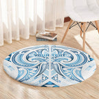 Maori Rugby Custom Ngaru Mangopare Round Carpet Kahui Whetu Niho Taniwha Motif