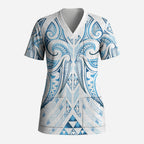 Maori Rugby Custom Ngaru Mangopare Scrub Top Kahui Whetu Niho Taniwha Motif