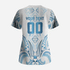 Maori Rugby Custom Ngaru Mangopare Scrub Top Kahui Whetu Niho Taniwha Motif