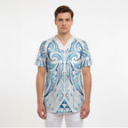 Maori Rugby Custom Ngaru Mangopare Scrub Top Kahui Whetu Niho Taniwha Motif