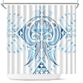 Maori Rugby Custom Ngaru Mangopare Shower Curtain Kahui Whetu Niho Taniwha Motif