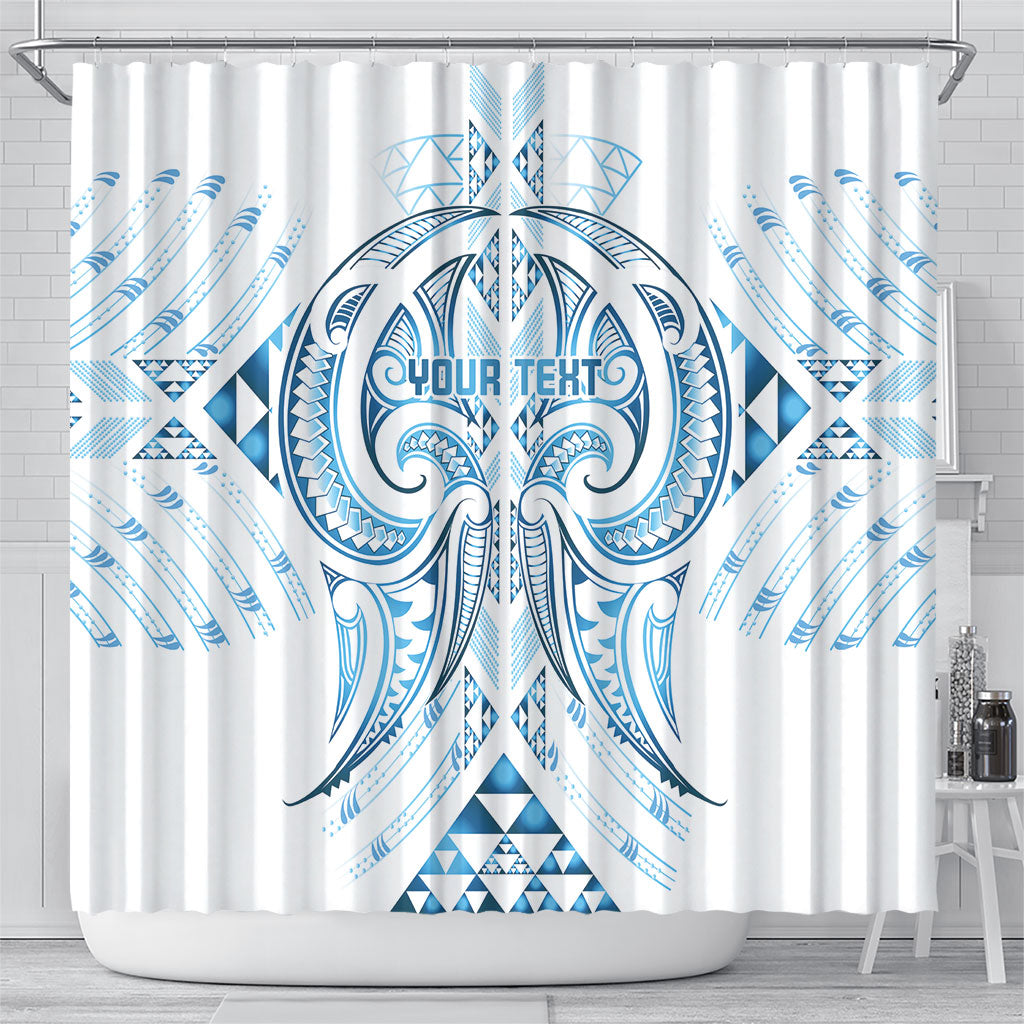 Maori Rugby Custom Ngaru Mangopare Shower Curtain Kahui Whetu Niho Taniwha Motif