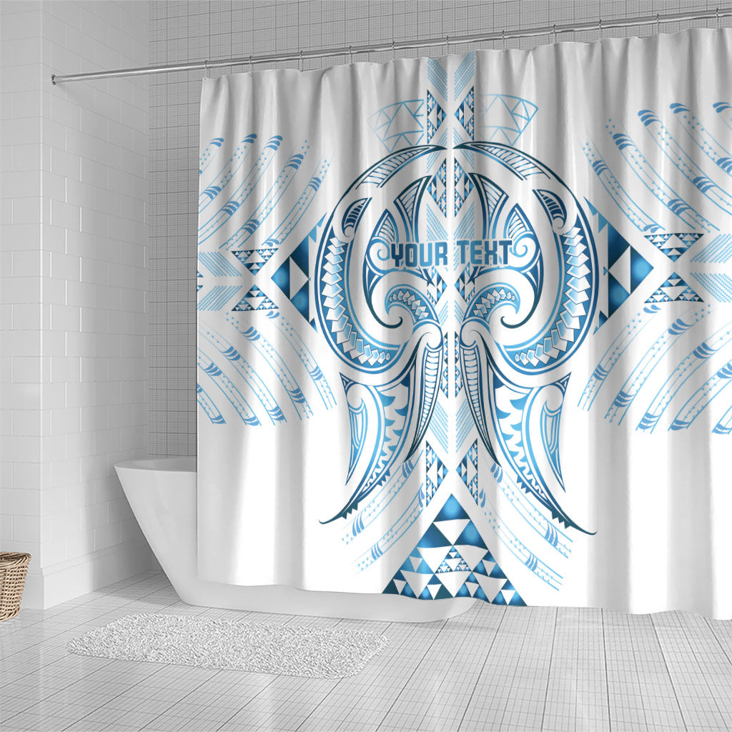 Maori Rugby Custom Ngaru Mangopare Shower Curtain Kahui Whetu Niho Taniwha Motif