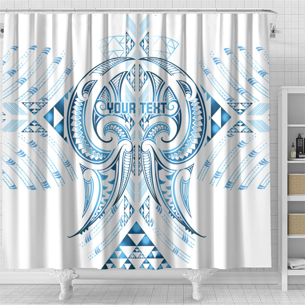 Maori Rugby Custom Ngaru Mangopare Shower Curtain Kahui Whetu Niho Taniwha Motif