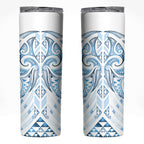 Maori Rugby Custom Ngaru Mangopare Skinny Tumbler Kahui Whetu Niho Taniwha Motif