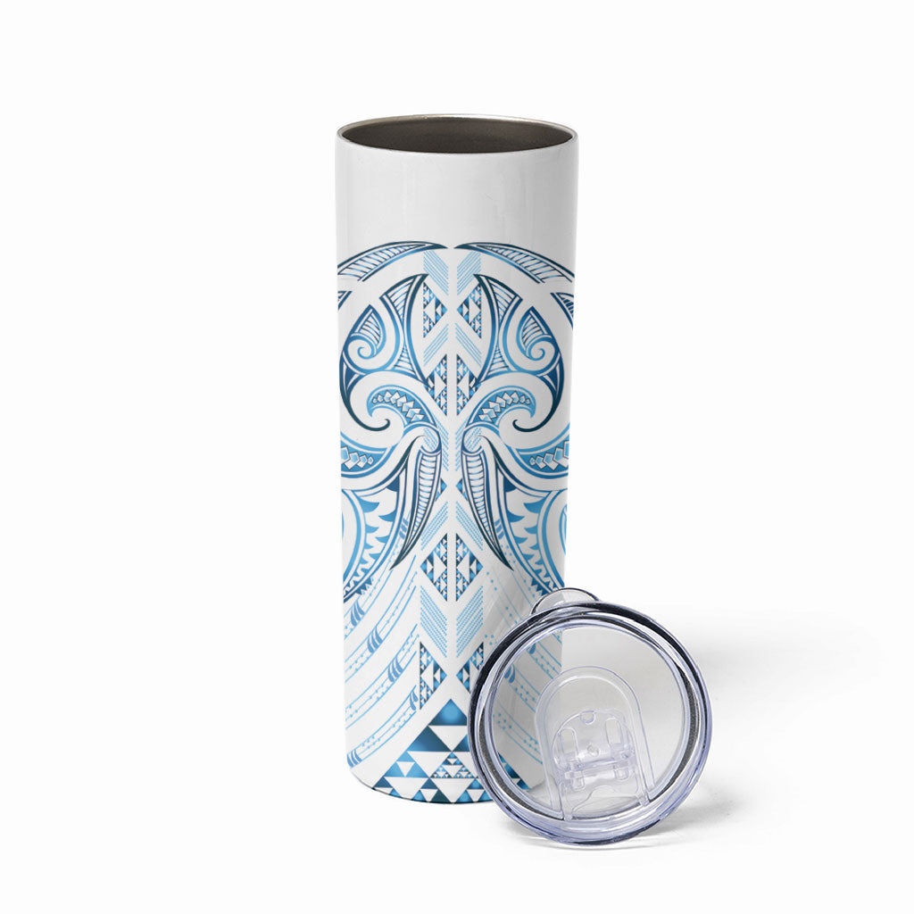 Maori Rugby Custom Ngaru Mangopare Skinny Tumbler Kahui Whetu Niho Taniwha Motif