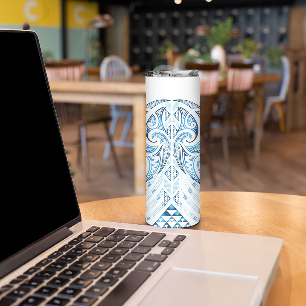 Maori Rugby Custom Ngaru Mangopare Skinny Tumbler Kahui Whetu Niho Taniwha Motif