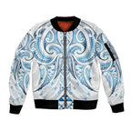 Maori Rugby Custom Ngaru Mangopare Sleeve Zip Bomber Jacket Kahui Whetu Niho Taniwha Motif