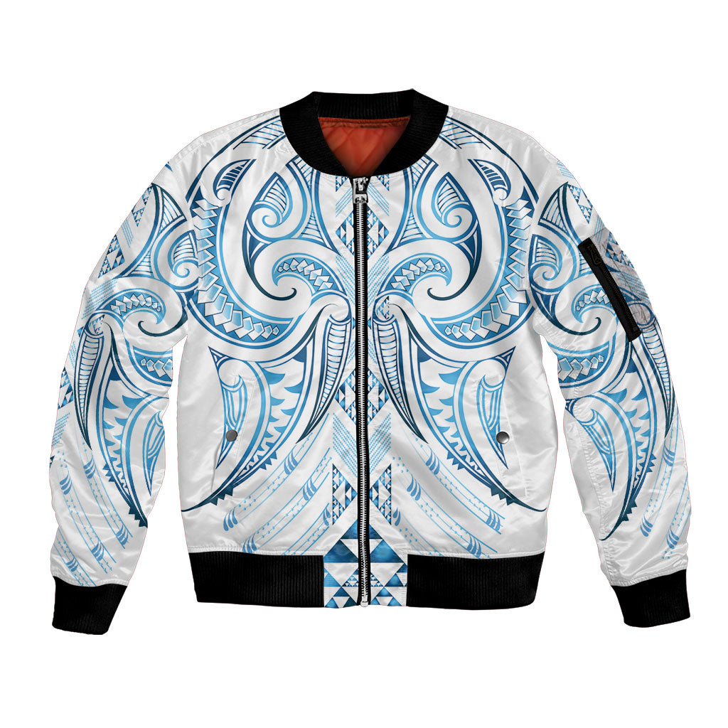 Maori Rugby Custom Ngaru Mangopare Sleeve Zip Bomber Jacket Kahui Whetu Niho Taniwha Motif