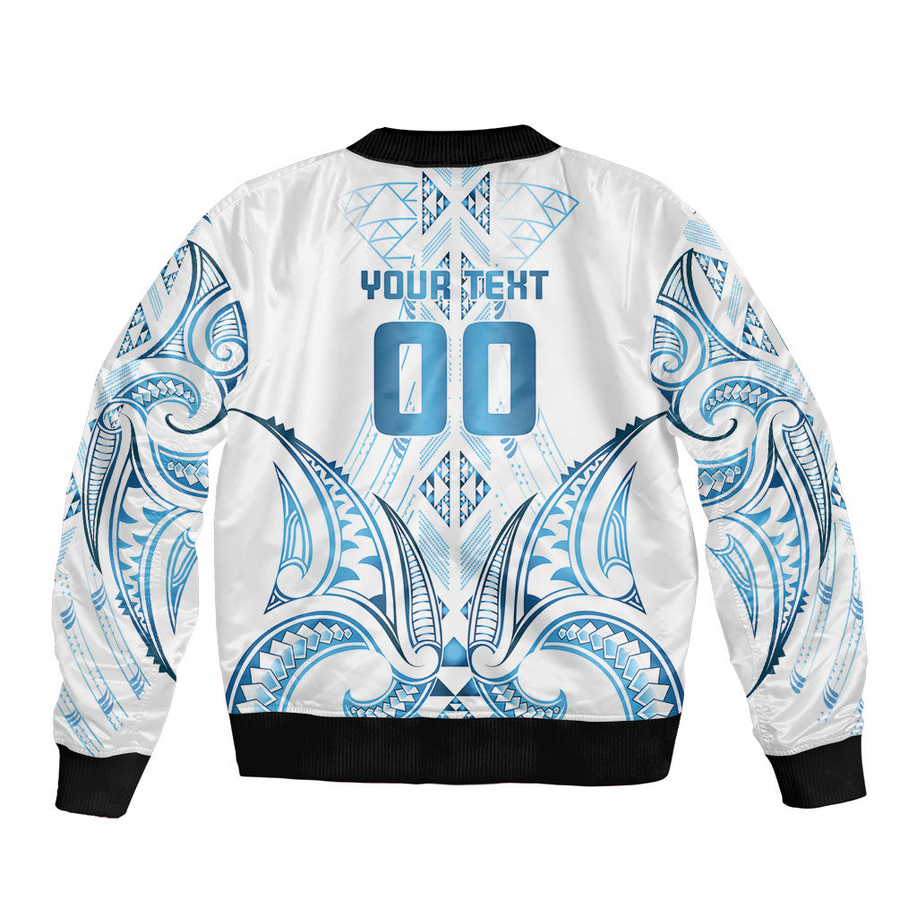 Maori Rugby Custom Ngaru Mangopare Sleeve Zip Bomber Jacket Kahui Whetu Niho Taniwha Motif