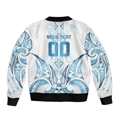 Maori Rugby Custom Ngaru Mangopare Sleeve Zip Bomber Jacket Kahui Whetu Niho Taniwha Motif