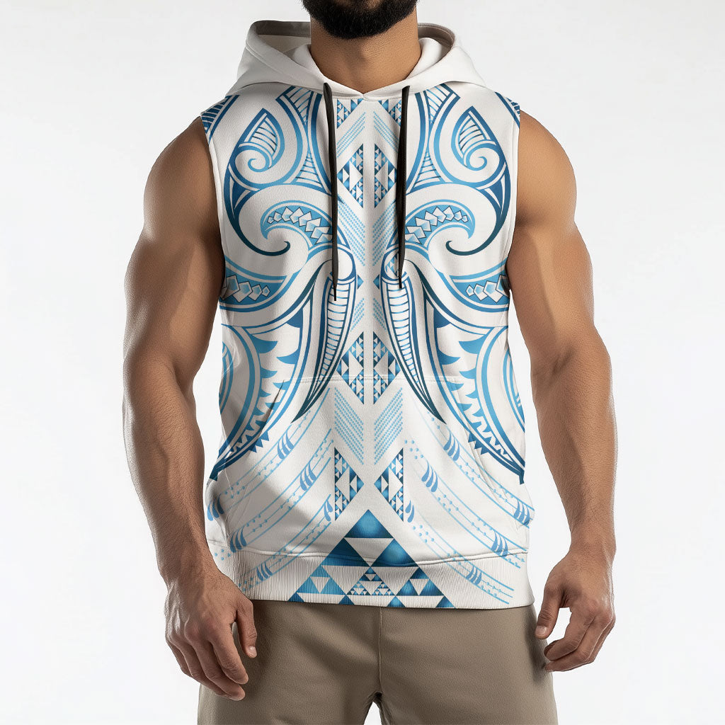 Maori Rugby Custom Ngaru Mangopare Sleeveless Hoodie Kahui Whetu Niho Taniwha Motif