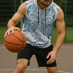 Maori Rugby Custom Ngaru Mangopare Sleeveless Hoodie Kahui Whetu Niho Taniwha Motif