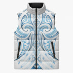 Maori Rugby Custom Ngaru Mangopare Sleeveless Puffer Jacket Kahui Whetu Niho Taniwha Motif