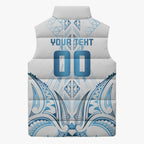 Maori Rugby Custom Ngaru Mangopare Sleeveless Puffer Jacket Kahui Whetu Niho Taniwha Motif