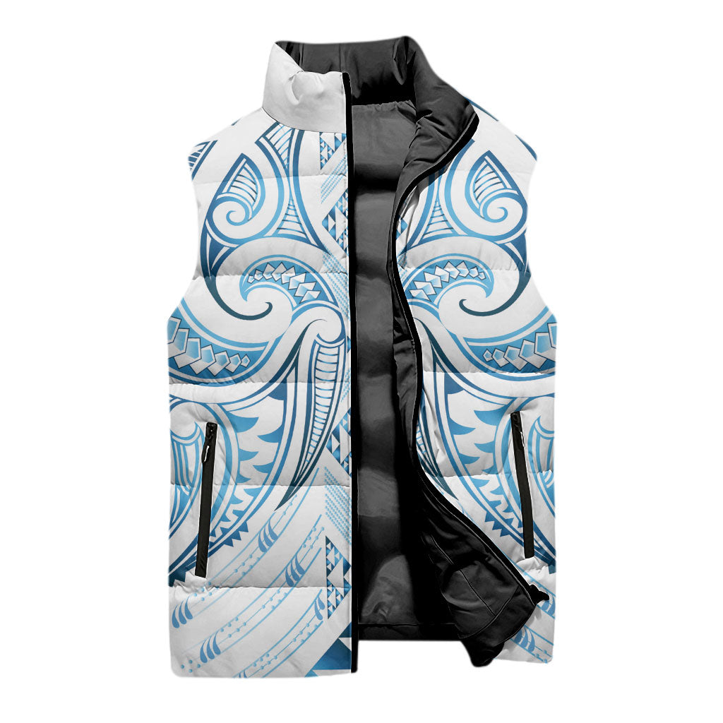 Maori Rugby Custom Ngaru Mangopare Sleeveless Puffer Jacket Kahui Whetu Niho Taniwha Motif