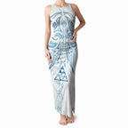 Maori Rugby Custom Ngaru Mangopare Tank Maxi Dress Kahui Whetu Niho Taniwha Motif