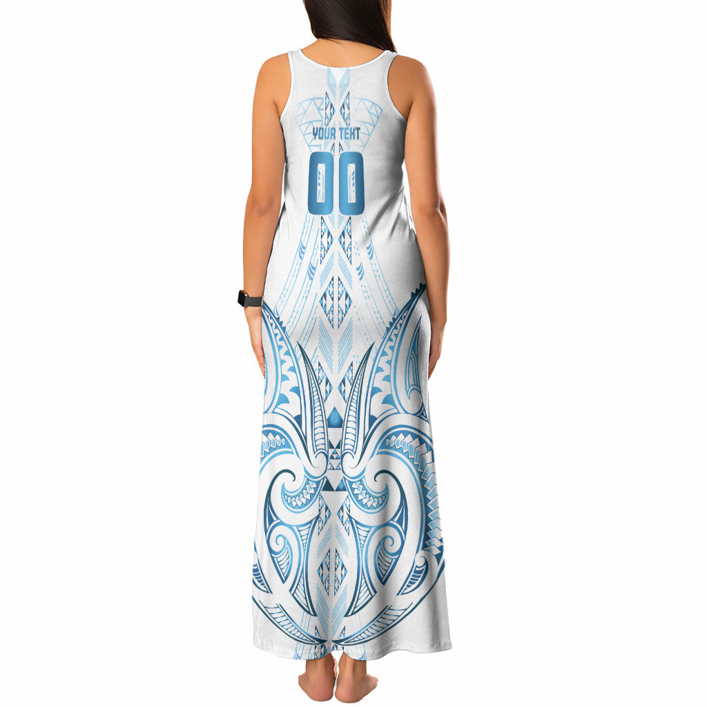 Maori Rugby Custom Ngaru Mangopare Tank Maxi Dress Kahui Whetu Niho Taniwha Motif