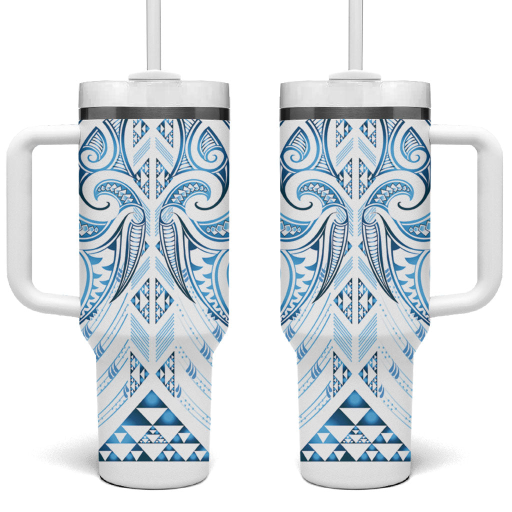 Maori Rugby Custom Ngaru Mangopare Tumbler With Handle Kahui Whetu Niho Taniwha Motif