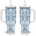 Maori Rugby Custom Ngaru Mangopare Tumbler With Handle Kahui Whetu Niho Taniwha Motif