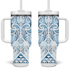 Maori Rugby Custom Ngaru Mangopare Tumbler With Handle Kahui Whetu Niho Taniwha Motif