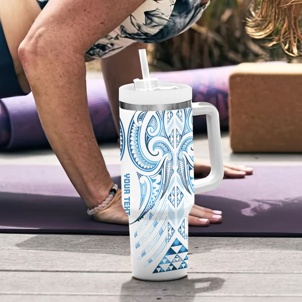 Maori Rugby Custom Ngaru Mangopare Tumbler With Handle Kahui Whetu Niho Taniwha Motif