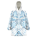 Maori Rugby Custom Ngaru Mangopare Wearable Blanket Hoodie Kahui Whetu Niho Taniwha Motif