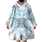 Maori Rugby Custom Ngaru Mangopare Wearable Blanket Hoodie Kahui Whetu Niho Taniwha Motif