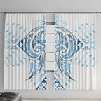 Maori Rugby Custom Ngaru Mangopare Window Curtain Kahui Whetu Niho Taniwha Motif