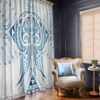 Maori Rugby Custom Ngaru Mangopare Window Curtain Kahui Whetu Niho Taniwha Motif
