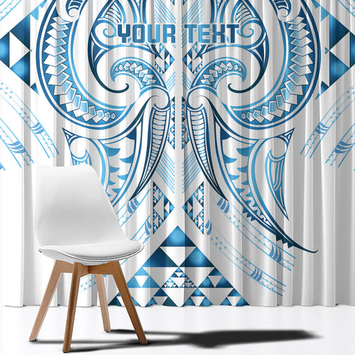 Maori Rugby Custom Ngaru Mangopare Window Curtain Kahui Whetu Niho Taniwha Motif