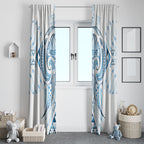 Maori Rugby Custom Ngaru Mangopare Window Curtain Kahui Whetu Niho Taniwha Motif