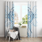 Maori Rugby Custom Ngaru Mangopare Window Curtain Kahui Whetu Niho Taniwha Motif