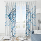 Maori Rugby Custom Ngaru Mangopare Window Curtain Kahui Whetu Niho Taniwha Motif