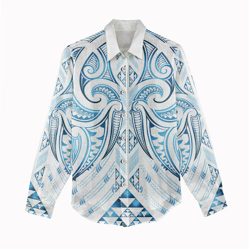 Maori Rugby Custom Ngaru Mangopare Women Casual Shirt Kahui Whetu Niho Taniwha Motif