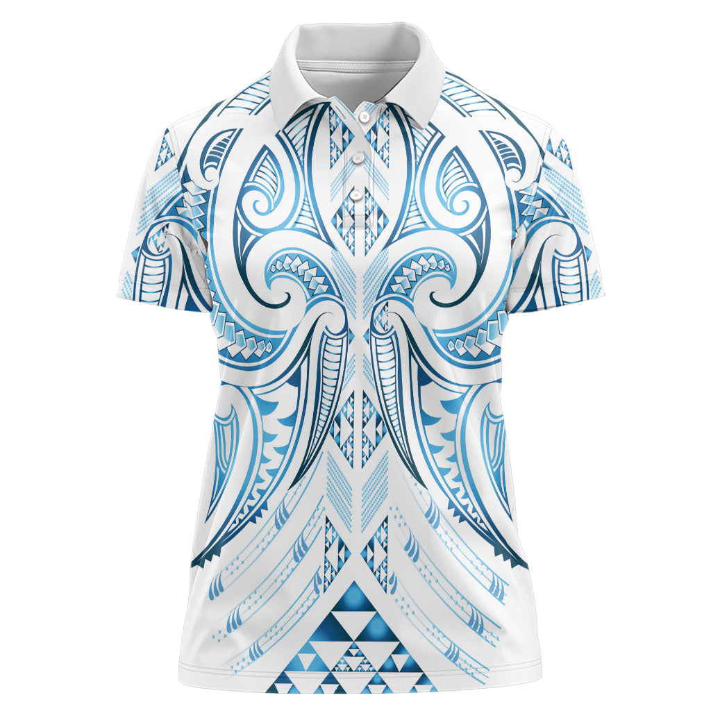 Maori Rugby Custom Ngaru Mangopare Women Polo Shirt Kahui Whetu Niho Taniwha Motif