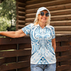 Maori Rugby Custom Ngaru Mangopare Women Polo Shirt Kahui Whetu Niho Taniwha Motif