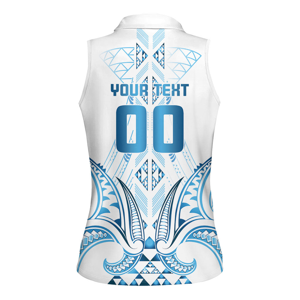 Maori Rugby Custom Ngaru Mangopare Women Sleeveless Polo Shirt Kahui Whetu Niho Taniwha Motif