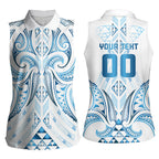 Maori Rugby Custom Ngaru Mangopare Women Sleeveless Polo Shirt Kahui Whetu Niho Taniwha Motif