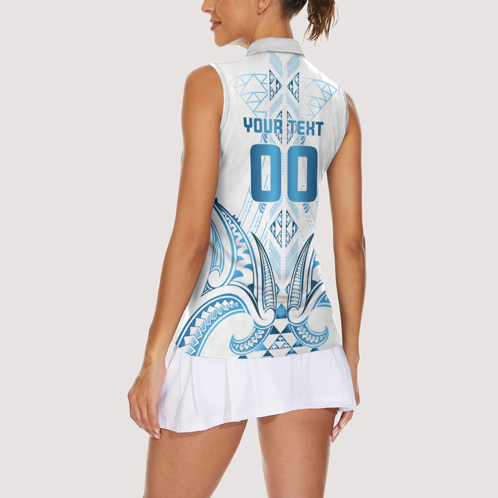 Maori Rugby Custom Ngaru Mangopare Women Sleeveless Polo Shirt Kahui Whetu Niho Taniwha Motif