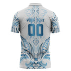 Maori Rugby Custom Ngaru Mangopare Zipper Polo Shirt Kahui Whetu Niho Taniwha Motif