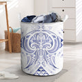 Maori Rugby Custom Ngaru Mangopare Laundry Basket Kikorangi Niho Taniwha Motif