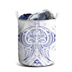Maori Rugby Custom Ngaru Mangopare Laundry Basket Kikorangi Niho Taniwha Motif