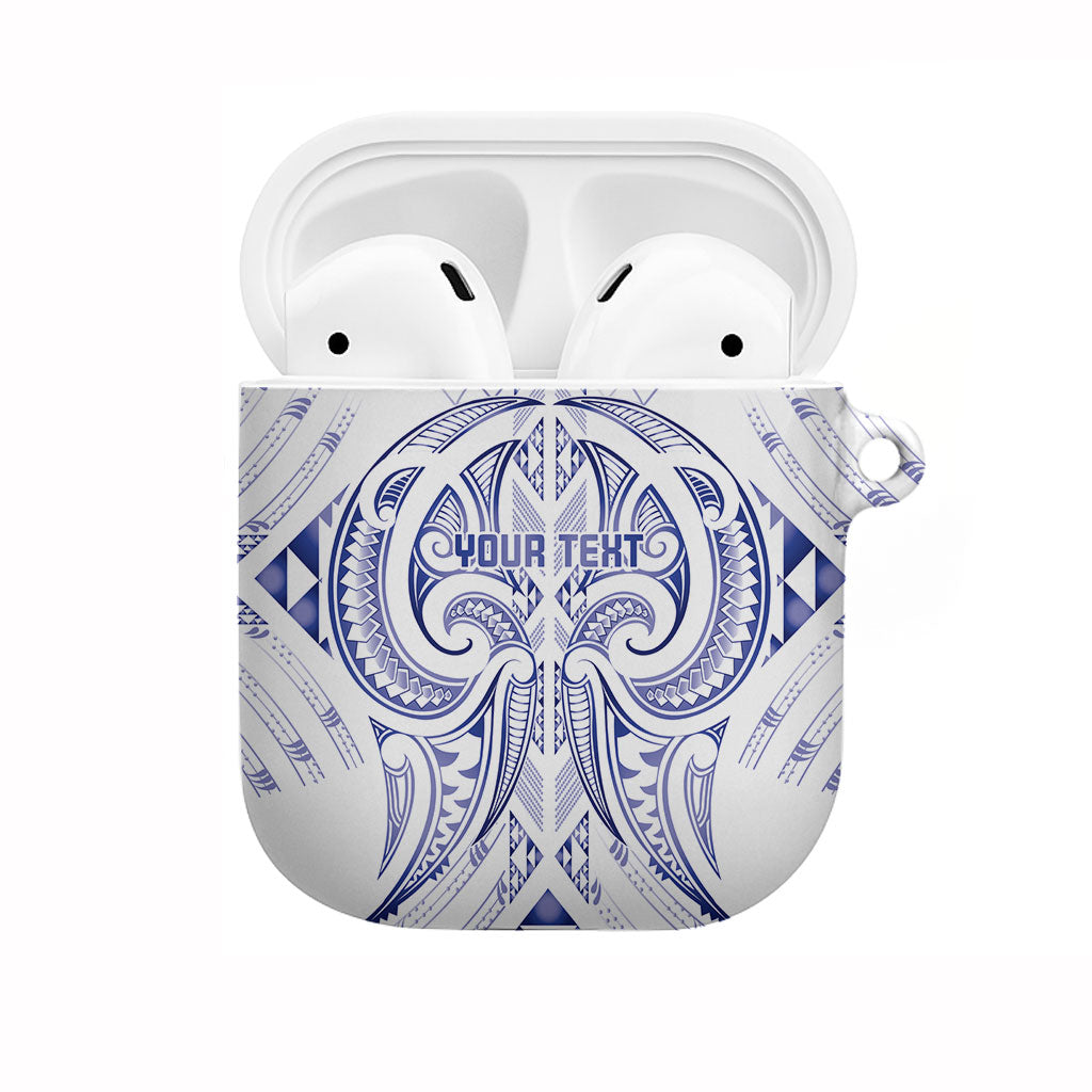 Maori Rugby Custom Ngaru Mangopare AirPods Case Kikorangi Niho Taniwha Motif