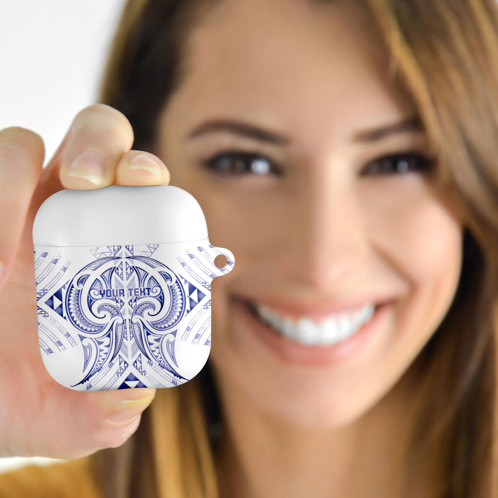 Maori Rugby Custom Ngaru Mangopare AirPods Case Kikorangi Niho Taniwha Motif
