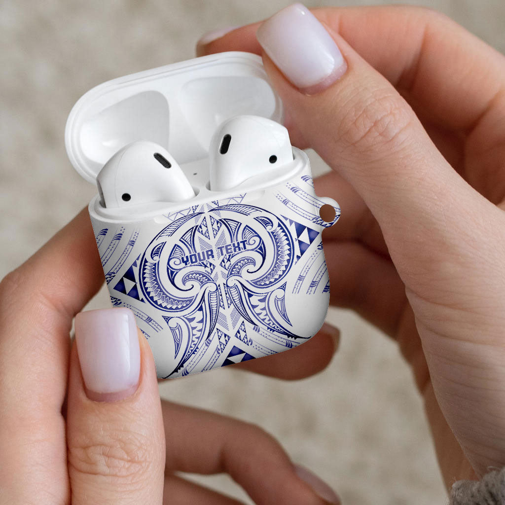 Maori Rugby Custom Ngaru Mangopare AirPods Case Kikorangi Niho Taniwha Motif