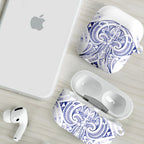 Maori Rugby Custom Ngaru Mangopare AirPods Case Kikorangi Niho Taniwha Motif