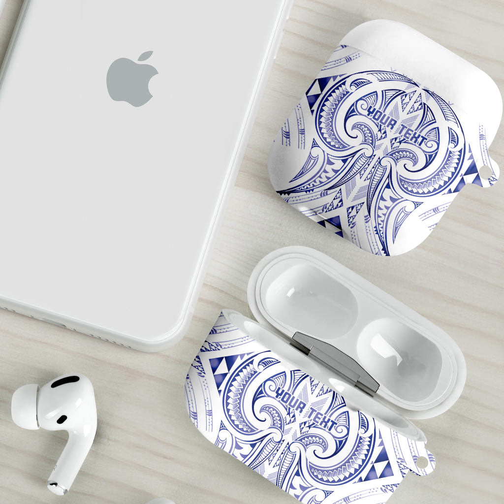 Maori Rugby Custom Ngaru Mangopare AirPods Case Kikorangi Niho Taniwha Motif