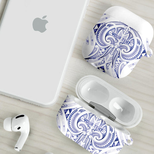 Maori Rugby Custom Ngaru Mangopare AirPods Case Kikorangi Niho Taniwha Motif