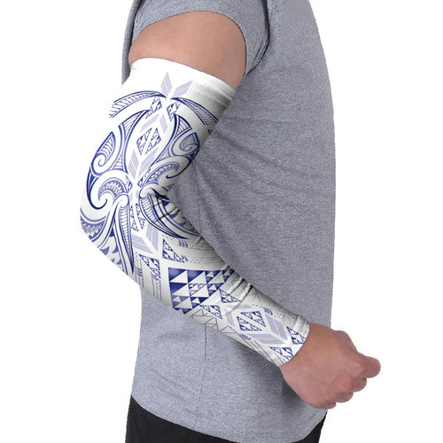 Maori Rugby Custom Ngaru Mangopare Arm Sleeves Kikorangi Niho Taniwha Motif